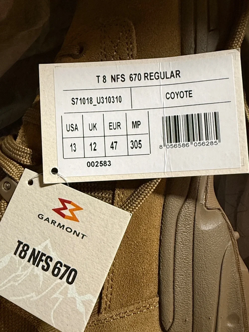 Garmont Tactical Men's Desert Tan Combat Boots-Brand New 13M